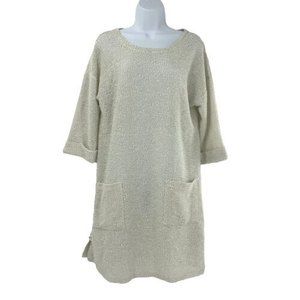 Robert Louis Knit Tunic Dress Size M Scoop Neck 3/4 Sleeves Relaxed Fit